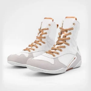 Elite Boxing Shoes White Gold – Premium Support & Style